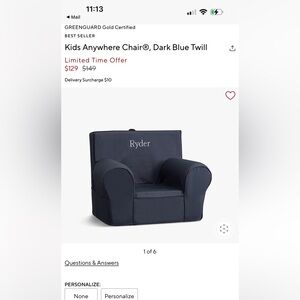 Pottery barn anywhere chair cover only